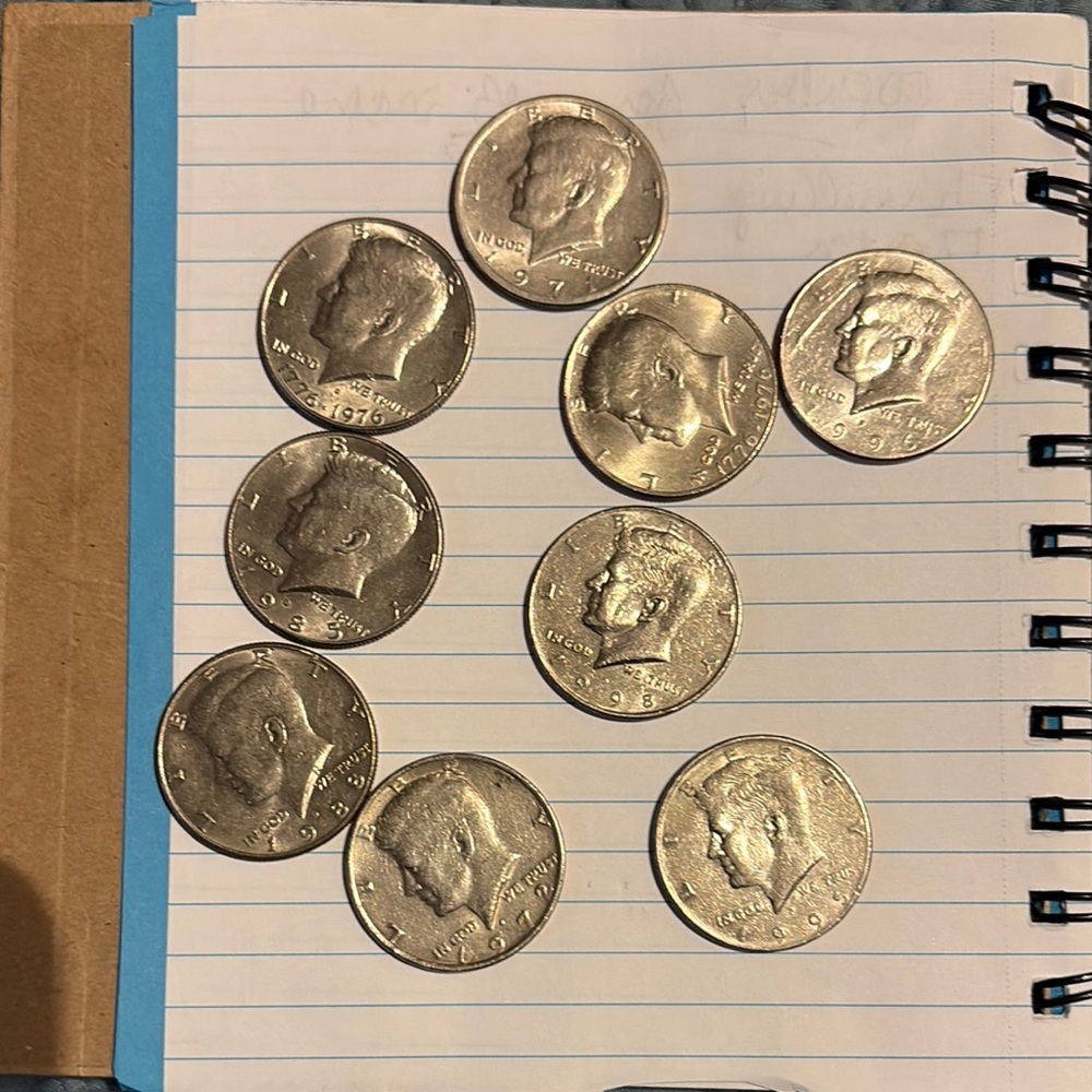 Silver Kennedy Half Dollar Coins